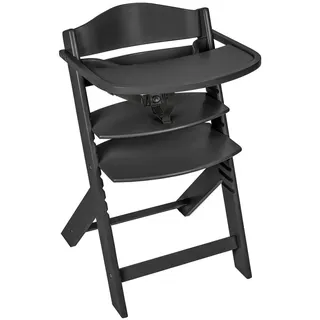 My Baby Lou Hochstuhl Lunch Top , Schwarz , Holz , Buche , massiv, Sperrholz , 50.5x78.5x45 cm , EN 71, EN 14988 , Essbrett verstellbar, Fußstütze verstellbar, Sitzfläche verstellbar, Essbrett abnehmbar, speichel- und schweißechte Lackierung , Füttern