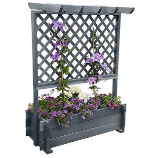 Promadino Rankkasten mit Pergola 112 x 65 x 139 cm Grau