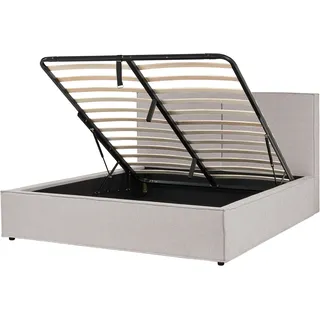 Beliani Polsterbett Hellgrau Textil, 160x200 cm