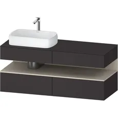 Duravit Qatego Konsolenwaschtischunterbau, 2 Auszüge, 2 Schubkästen, Ausschnitt links, 1400x550x600mm, Nische Taupe Supermatt, QA4765083, Farbe: graphit supermatt