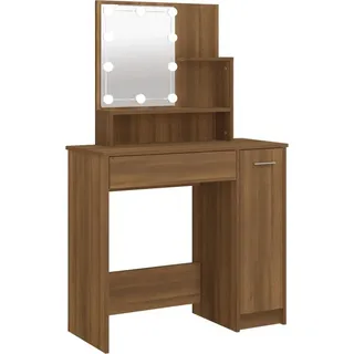 vidaXL Schminktisch mit LED Braun Eichen-Optik 86,5x35x136 cm - Braun