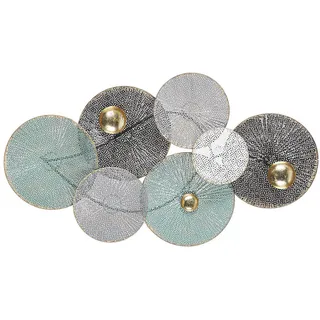 Beliani Wanddekoration Metall grün/schwarz/grau Polonium , Mode , Rund , 91x49x4 cm , Bilder & Rahmen, Bilder, Dekopaneele
