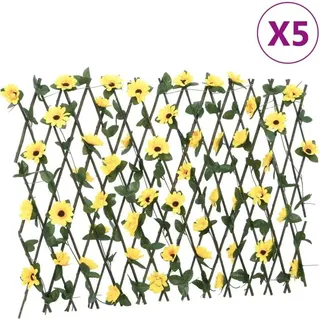 Rankgitter mit Künstlichem Efeu 5 Stk. Erweiterbar 180x60 cm - Gelb