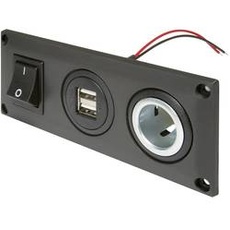 Bild Einbausteckdose mit USB-A Doppelsteckdose schaltbar + 1 Powersteckdose Belastbarkeit Strom ma