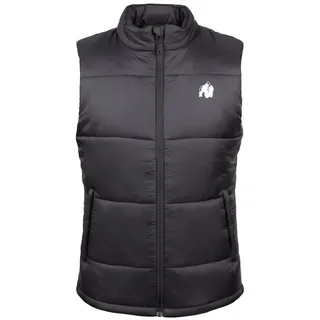 Gorilla Wear Irvine Puffer Vest Schwarz Fitness Weste Herren Stepmuster (DE/NL/SE/PL, Alphanumerisch, L, Regular, Regular, Schwarz)