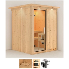 Bild Sauna »Milaja«, (Set), 3,6-kW-Plug & Play Ofen mit integrierter Steuerung beige