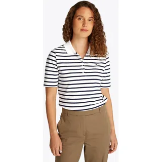Tommy Hilfiger Damen, Poloshirt Kurzarm regular fit Mehrfarbig (breton Ecru/Dark night navy stp), S