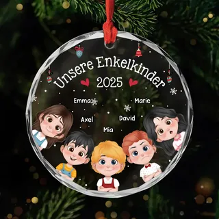 Geschenke Mall Personalisiertes Ornamente - Meine Enkelkinder - Weihnachtskugel mit Namen, personalisierte weihnachtsdeko, Glas Weihnachtsschmuck (Modell #5)