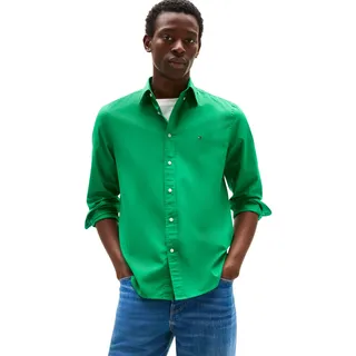 Tommy Hilfiger Herren, Hemd Flex Poplin Solid regular fit grün (olympic Green), M,