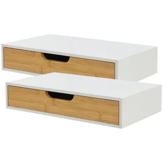 [en.casa] Wandregal 2 tlg. 40 x 8 x 24 cm Weiß