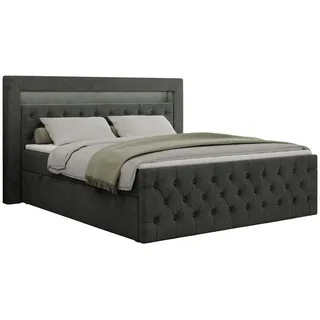 MKS Boxspringbett 120 x 200 cm H3 Dunkelgrau