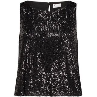 Tanktop VERA MONT "Pailletten-Top im Glitzer-Look", Damen, Gr. 38, schwarz, Obermaterial: 93% Polyester PES. 7% Elasthan EL., Tops Tanktop