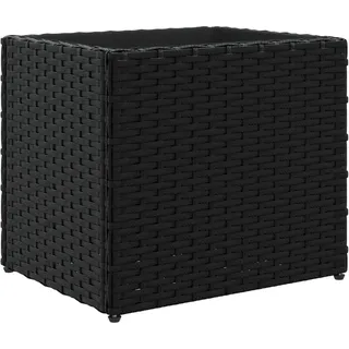 Pflanzkübel Schwarz 36x30x32 cm Poly Rattan - Schwarz