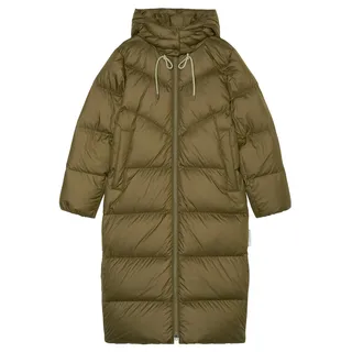 Marc O'Polo Denim Damen Daunenmantel mit Kapuze wasserabweisend, Grün (Dark Earth), XXS