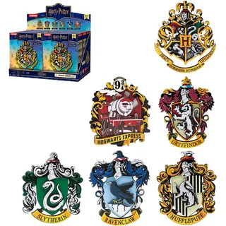 PUREMIND Harry Potter Offiziell Lizenziertes 3D Holzpuzzle Kühlschrankmagnet-Set - 6pcs Hogwarts Wappen & Hogwarts Express Emblem DIY Sammler-Set für Erwachsene & Fans