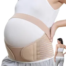 NEOtech Care - Bauchgurt für die Schwangerschaft - stützt Taille, Rücken & Bauch - Schwangerschaftsgurt (Beige, M)