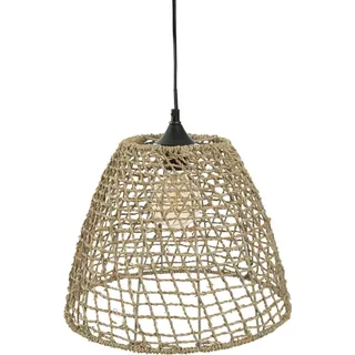 Hängeleuchte Kegel aus Rattan und Metall D33 H28,5 - Beige