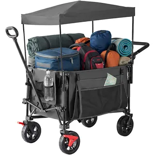 Relaxdays Bollerwagen faltbar grau