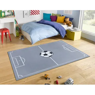 HANSE HOME Teppich »Estadio« rechteckig 8 mm Höhe Kinderteppich, Spielteppich, Spielunterlage, Fußball, Kinderzimmer, grau