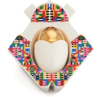 Alessi Jesus ESA05 1 - Jesuskind Figur für Krippe aus Porzellan mit Handaufgebrachten Abziehbildern und Details aus 24 Karat Gold, Mehrfarbig