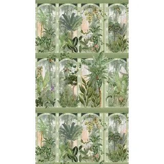 livingwalls Dschungel-Fototapete – Grün, Weiß – Wandbild XXL 2,80 x 1,59 m | Natürliches Dschungel-Motiv als natürlicher Blickfang – matte Motivtapete, einfach zu verkleben & spurlos abziehbar