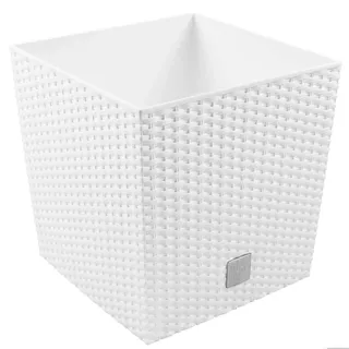7 -Liter -Zeit -Topf mit Eimer zum Pflanzen in weiß 20 x 20 x 20,2 cm.