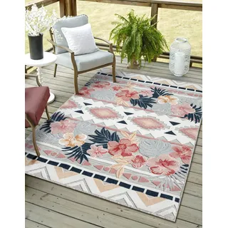 Myflair Möbel & Accessoires Teppich »Lotus, LAGERRÄUMUNG", rechteckig 8 mm Höhe florales Design, Blumen Motiv, Outdoor geeignet, Balkon, Terrasse,