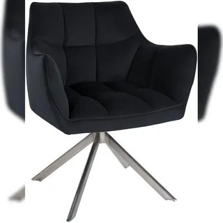 CLP Esszimmerstuhl Swing Samtbezug I Drehbarer Polsterstuhl I Küchenstuhl mit Rückenlehne