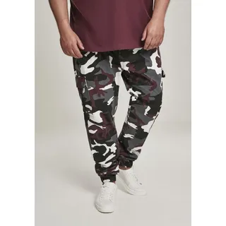 URBAN CLASSICS Camo Cargo Jogging Pants 2.0 Hose, wine camo, Größe 30