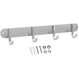 Intirilife Hakenleiste 30/4.7/4.7 cm , Silberfarben , Metall , 4.7x4.7x30 cm , Garderobe, Garderobenhaken, Hakenleisten