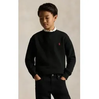 Polo Ralph Lauren für Jungen. 323772102004 Schwarzes Fleece-Sweatshirt ((S) 6/7años= 136/138cm), Lässig, Baumwolle, Kinderbekleidung
