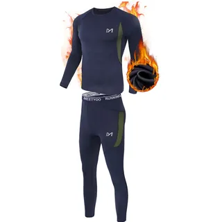 MEETYOO Thermounterwäsche Herren Funktionswäsche Skiunterwäsche Männer | Thermo Unterwäsche Herren Kompressionswäsche Base Layer Unterhemd Unterhose Schnell Trocknend Warm