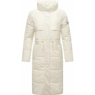 Navahoo Damen Winterjacke Winter Steppmantel Parka Mantel Outdoor Jacke warm mit gefüttert Stehkragen & Wasserabweisendes Obermaterial Recyceltes Material Off White Gr: 44 - XXL - Weiß
