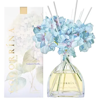 COCORRÍNA Blume 250ml Raumduft mit 8 Duftstäbchen, Cashmere Vanilla, Natürlich, Langanhaltend, Home Duft für Wohnzimmer, Schlafzimmer, Badezimmer Regal Dekor