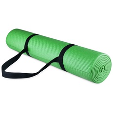 BalanceFrom GoYoga All Purpose High Density Non-Slip Exercise Yoga Mat with Carrying Strap, 1/4", Green