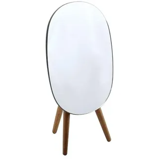 Spirella Badezimmerspiegel Design Alesia - tragbarer Schminkspiegel fürs Badezimmer mit Ablage - Spiegel aus Akazienholz für den Waschtisch -