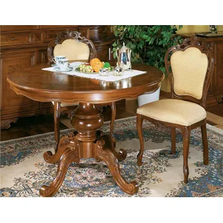 Runder Esstisch Essgruppe Esszimmer Set Garnitur Tisch mit Stühlen 3tlg. Set - Braun, Beige