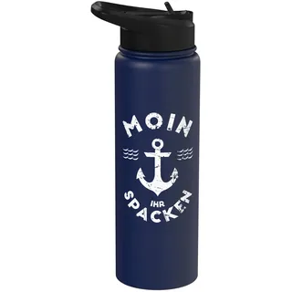 Moin Ihr Spacken Norddeutsch Anker Maritim Stainless Steel Insulated Water Bottle