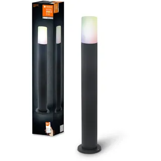 LEDVANCE SMART+ WI-FI 50cm PIPE Post - dimmbare LED Standleuchte dunkelgrau für Außen mit hochwertigem Aluminium-Gehäuse, RGB-Farbsteuerung, 10 W, 3000 Kelvin warmweiß, 380 Lumen, IP44