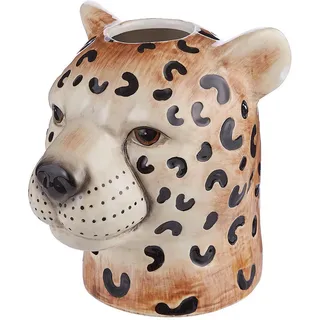 Butlers Vase Leo , Braun , Keramik , 18 cm , Dekoration, Vasen, Keramikvasen
