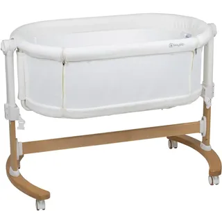 BabyGO Beistellbett »Amila, beige white« mit Schaukelfunktion, beige