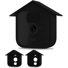 UIQELYS 2 Stück Silikon Hülle Kompatibel mit Blink Outdoor Kamera Gehäuse Kratzfest Schutzhülle Schwarz