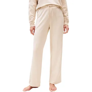 Tommy Hilfiger Damen. Pyjamahose mit Kordelzug und beigem Schriftzug (L), Heimtextilien, Modal