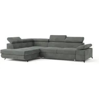 masseno Eckcouch Polyester 2-Sitzer Grau