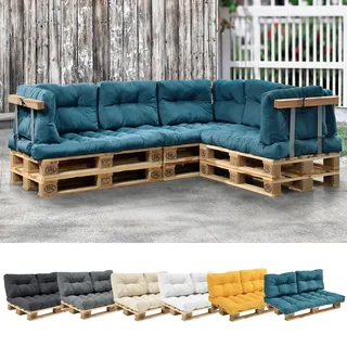 [en.casa] 1x Rückenkissen für Euro-Paletten-Sofa [türkis] Palettenkissen Auflage In/Outdoor Polster Möbel