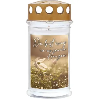 Ambrosius Motiv-Grablicht Blume Ø 7,7 cm Weiß