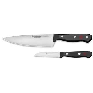WÜSTHOF Gourmet Messersatz mit 2 Küchenmessern, Schwarz