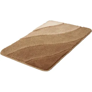 Badematte KLEINE WOLKE "Serenade" Gr. 4, grau (taupe), H:20mm, Kunstfaser, Badematten, Badematte, Badteppich, Wellen Design, Farbverlauf, Hoch-Tief Effekt, waschbar