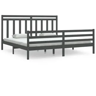 vidaXL Massivholzbett Grau 200x200 cm - Grau