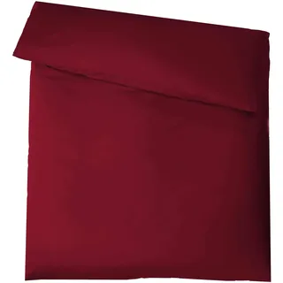 aqua-textil Luxury Bettwäsche zum Kombinieren 155 x 220 cm Deckenbezug Bordeaux rot Baumwolle Mako Satin Bettbezug